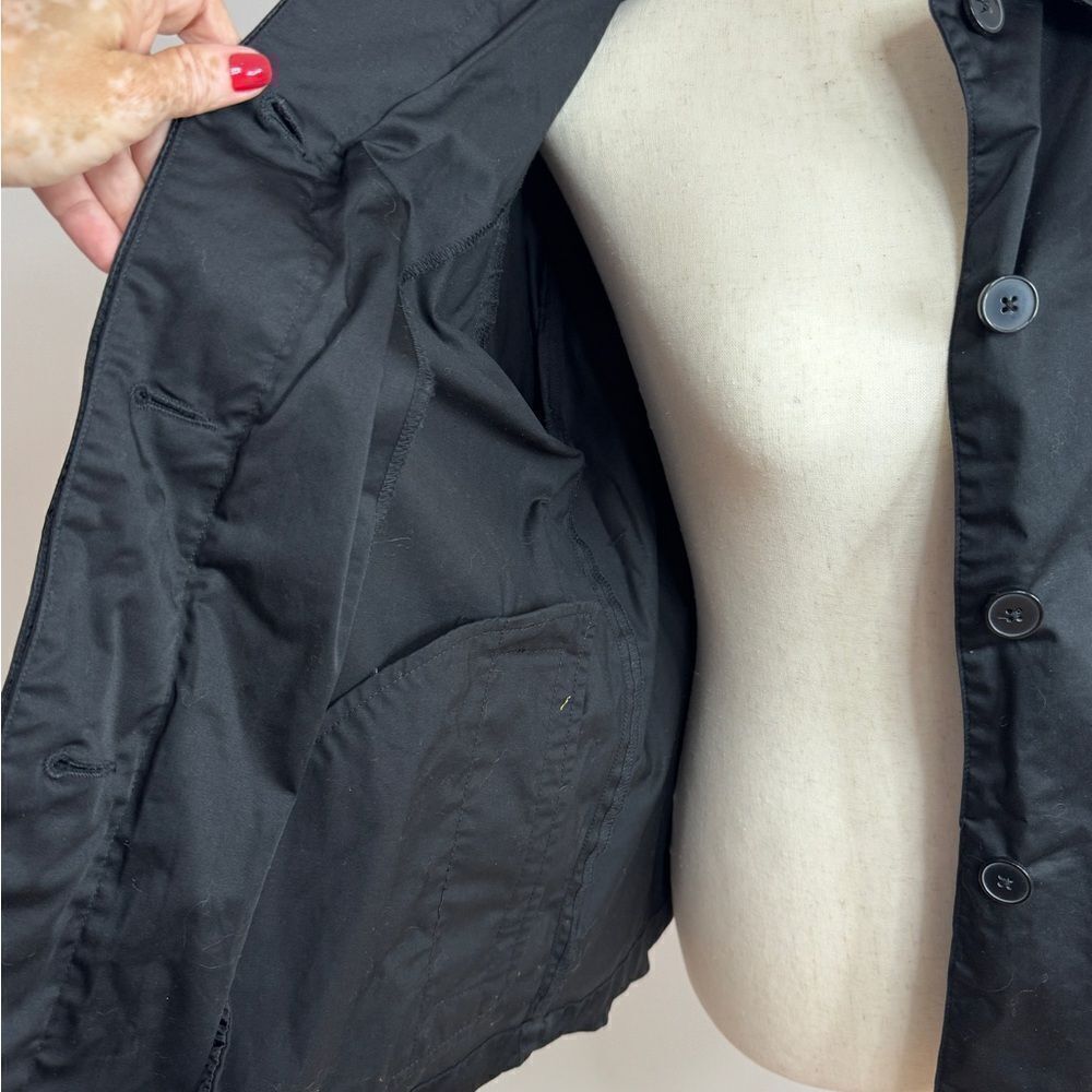 NORMA KAMALI Jacket Black Cropped Swing Lightweight Coat Women's Sz 10 - Picture 5 of 7